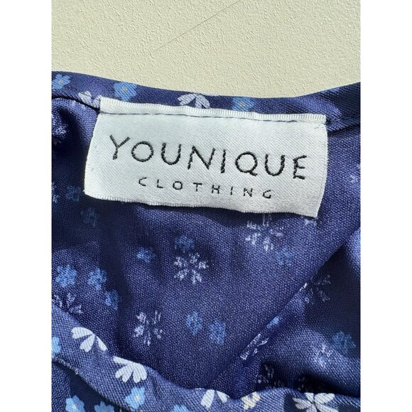 Younique Blue Floral Mini Dress Sleeveless Halter Neck Lightweight Womens S - Picture 4 of 4